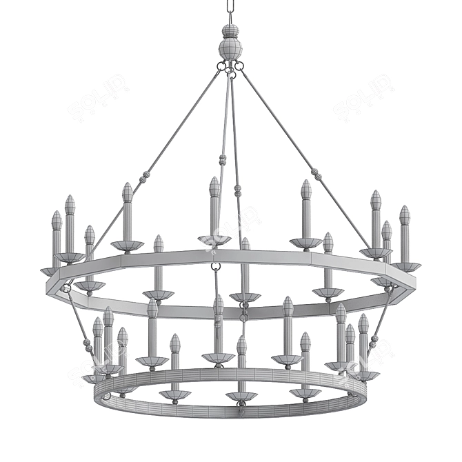 Glamorous Allendale 2-Tier Chandelier 3D model image 2