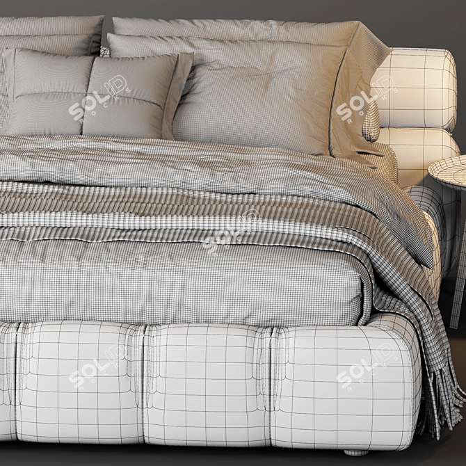 Luxurious B&B Italia Tufty Bed: Ultimate Comfort & Elegance 3D model image 5
