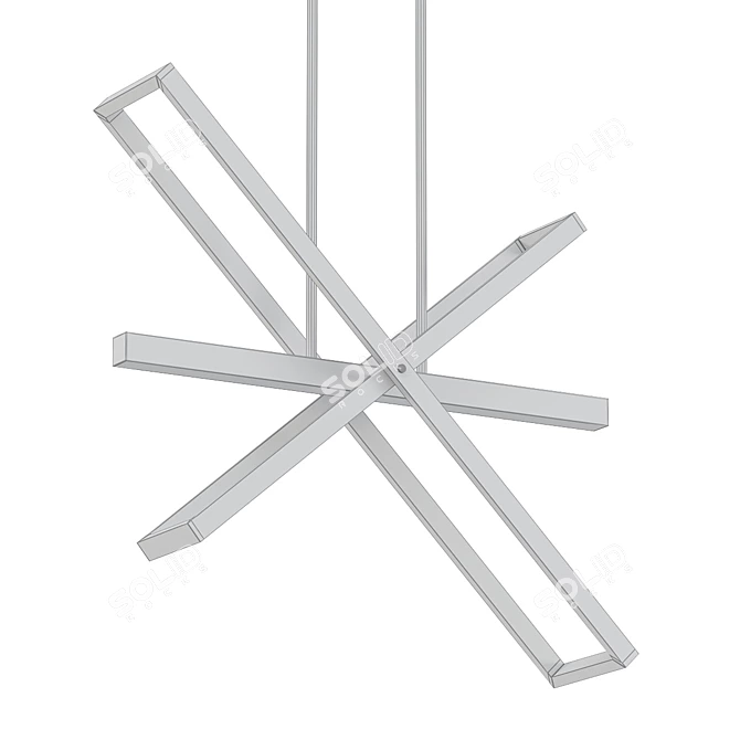 Elegant Illumination: Tangent LED Chandelier 3D model image 2