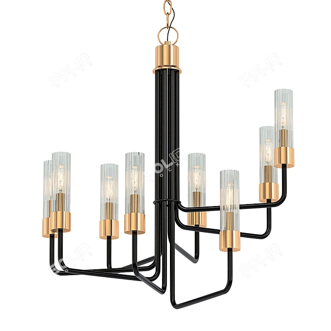 Elegant Helix Chandelier: Illuminate in Style! 3D model image 1