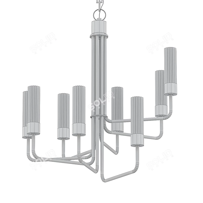 Elegant Helix Chandelier: Illuminate in Style! 3D model image 2