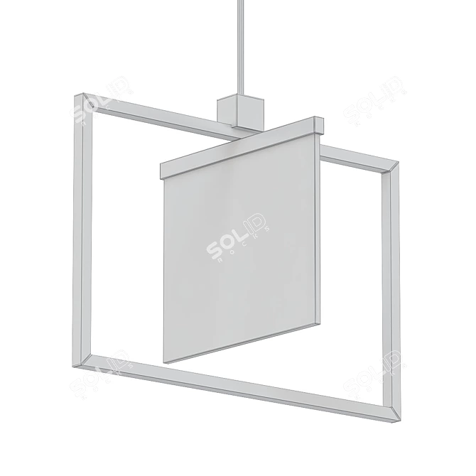 Folio 2-Light Chandelier: Unique Statement Lighting 3D model image 2