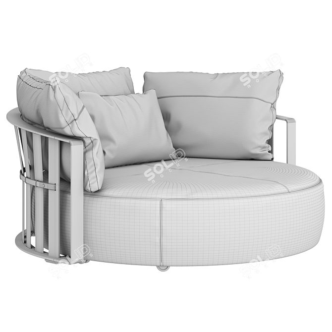 Modern Scarlett Leather Armchair: Stylish & Wide 3D model image 4