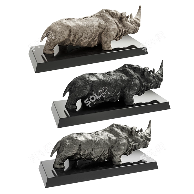  Majestic Rhino Sculpture 3D model image 3