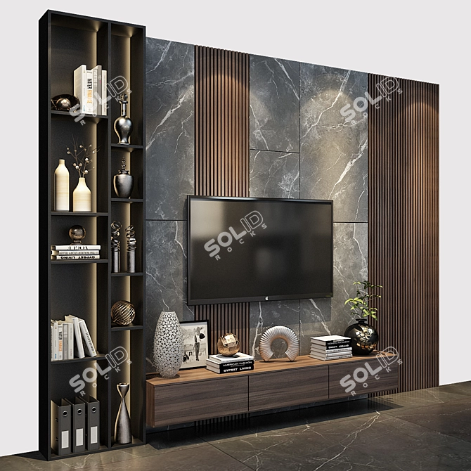 Modern TV Shelf 0454 3D model image 3