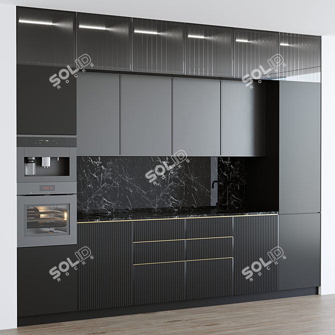 Elegant Miele Kitchen: CVA 7445, KM 6319, H 6860 3D model image 2