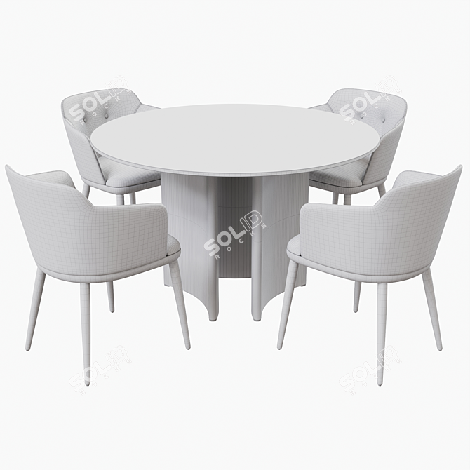 Elegant Porada Table & Chair 3D model image 3