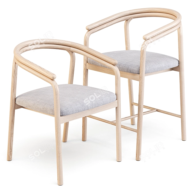 Redonda Dining Chair: Classic Curves and Scandinavian Design 3D model image 1