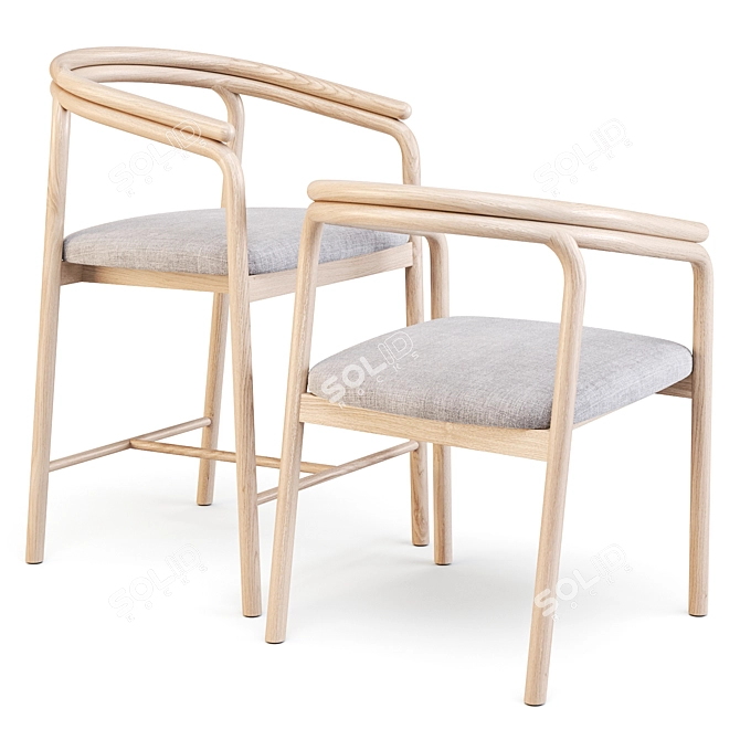 Redonda Dining Chair: Classic Curves and Scandinavian Design 3D model image 3