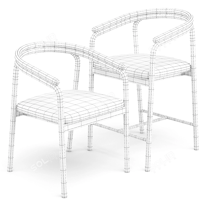 Redonda Dining Chair: Classic Curves and Scandinavian Design 3D model image 4