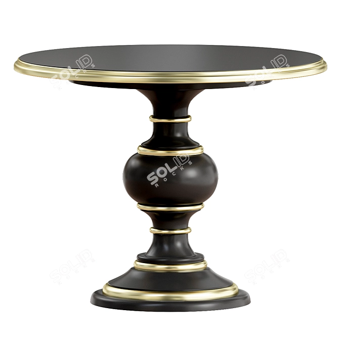 Elegant Colonial Round Table 3D model image 1