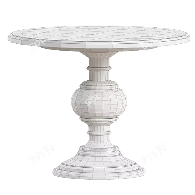 Elegant Colonial Round Table 3D model image 2