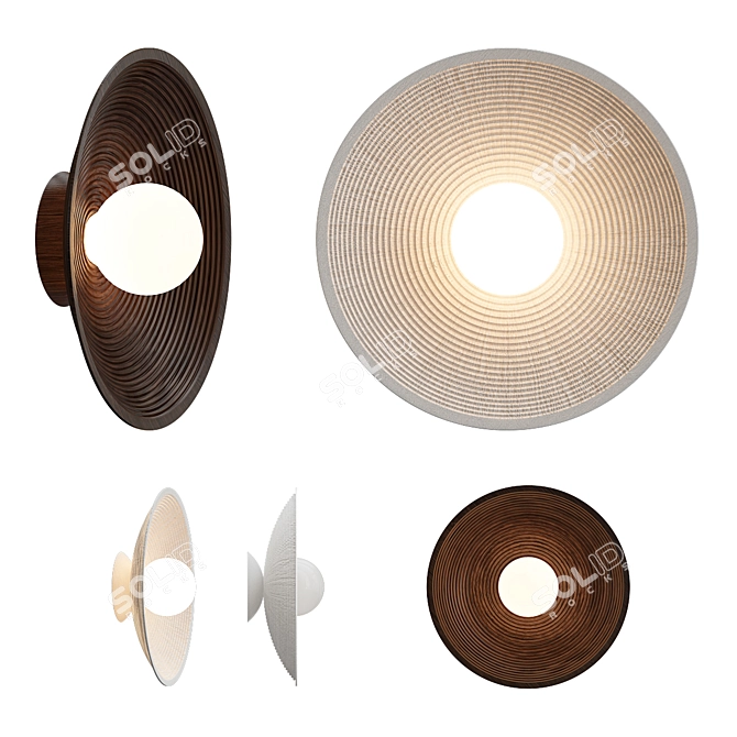 Sleek Circles Wall Sconce 3D model image 1