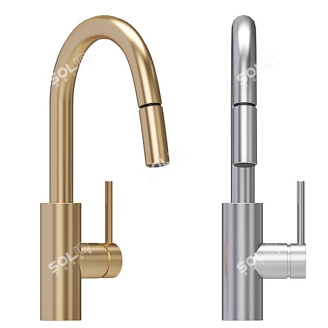 Sleek Oletto Kitchen Faucet 3D model image 1