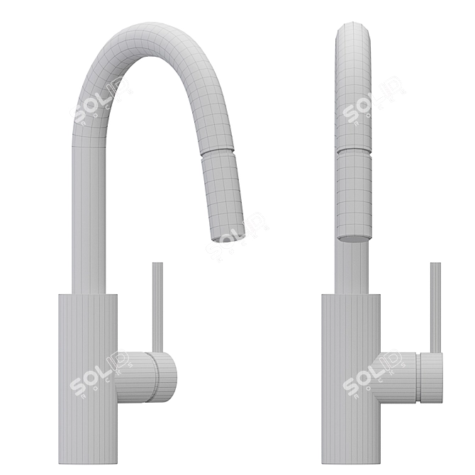 Sleek Oletto Kitchen Faucet 3D model image 2