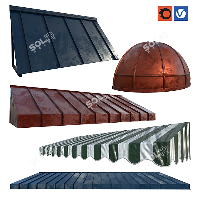 Versatile Awning Set Kit: Vol.10 3D model image 1