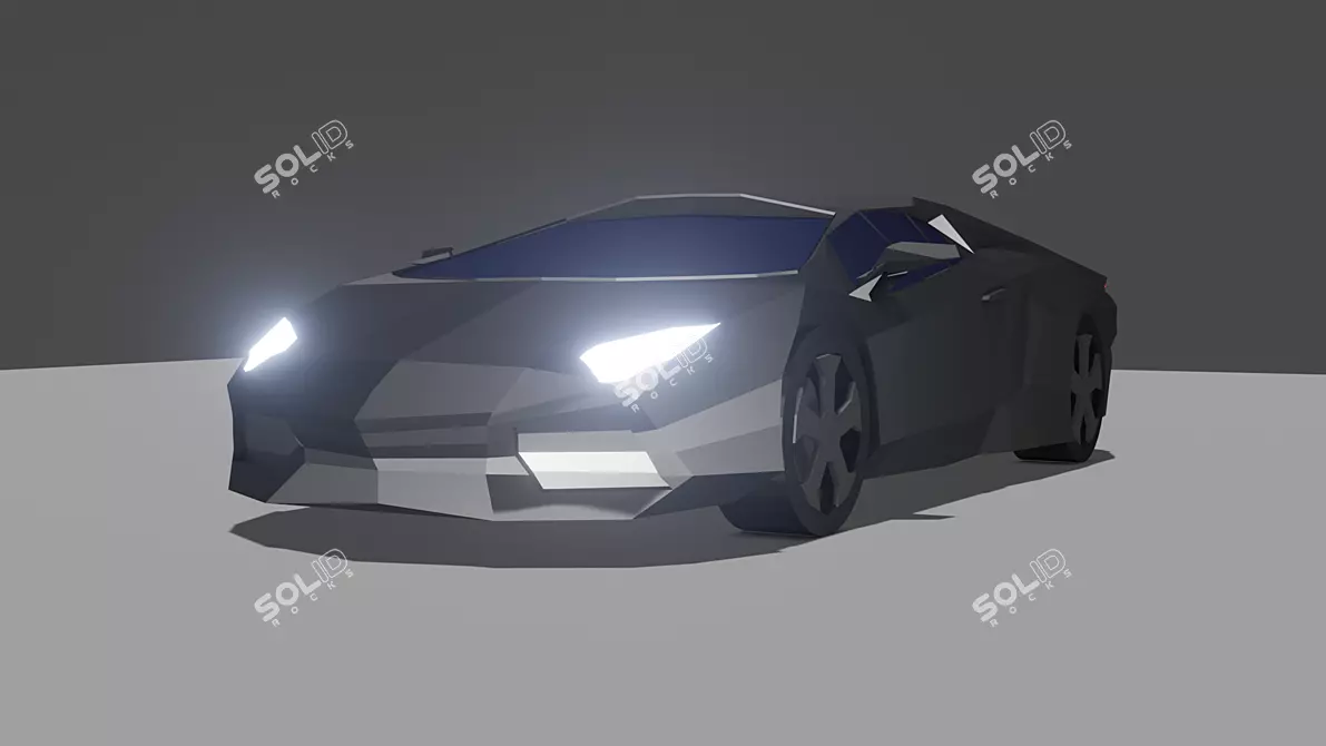 Low Poly Lamborghini Huracan Game Model 3D model image 1