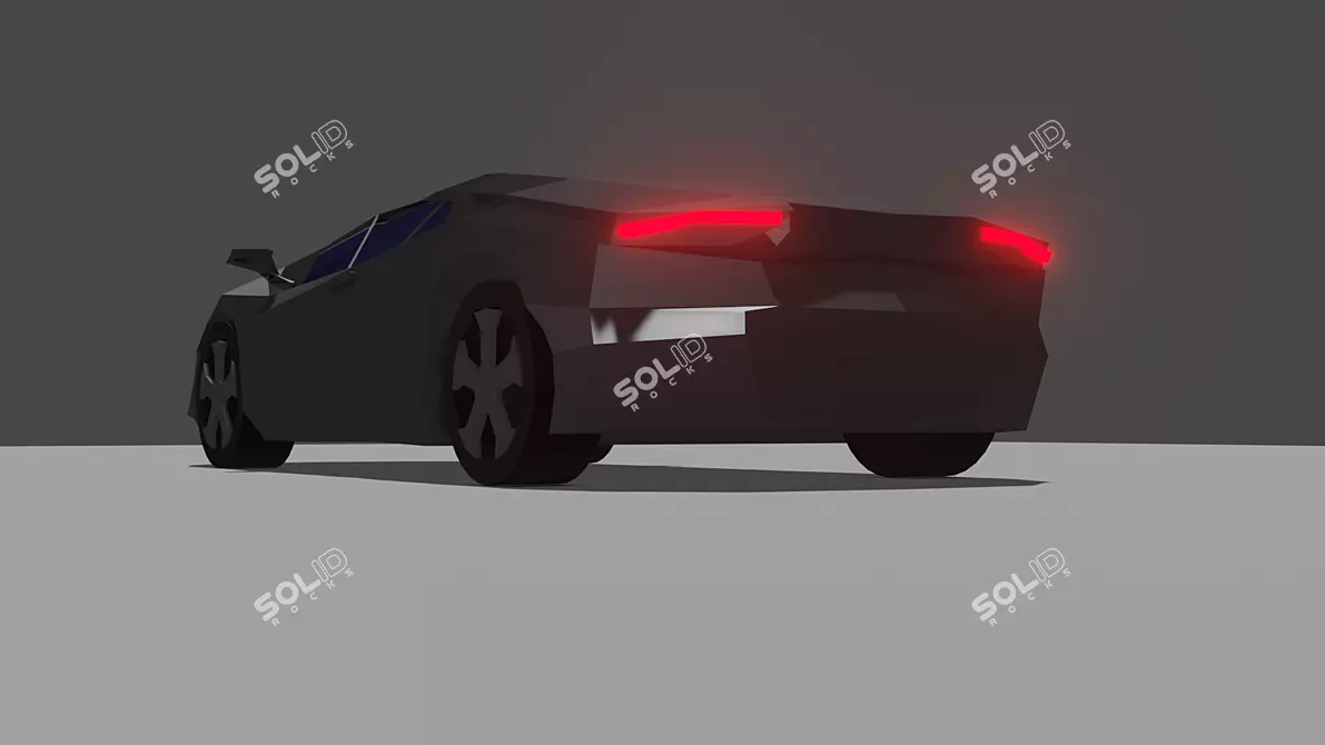 Low Poly Lamborghini Huracan Game Model 3D model image 2