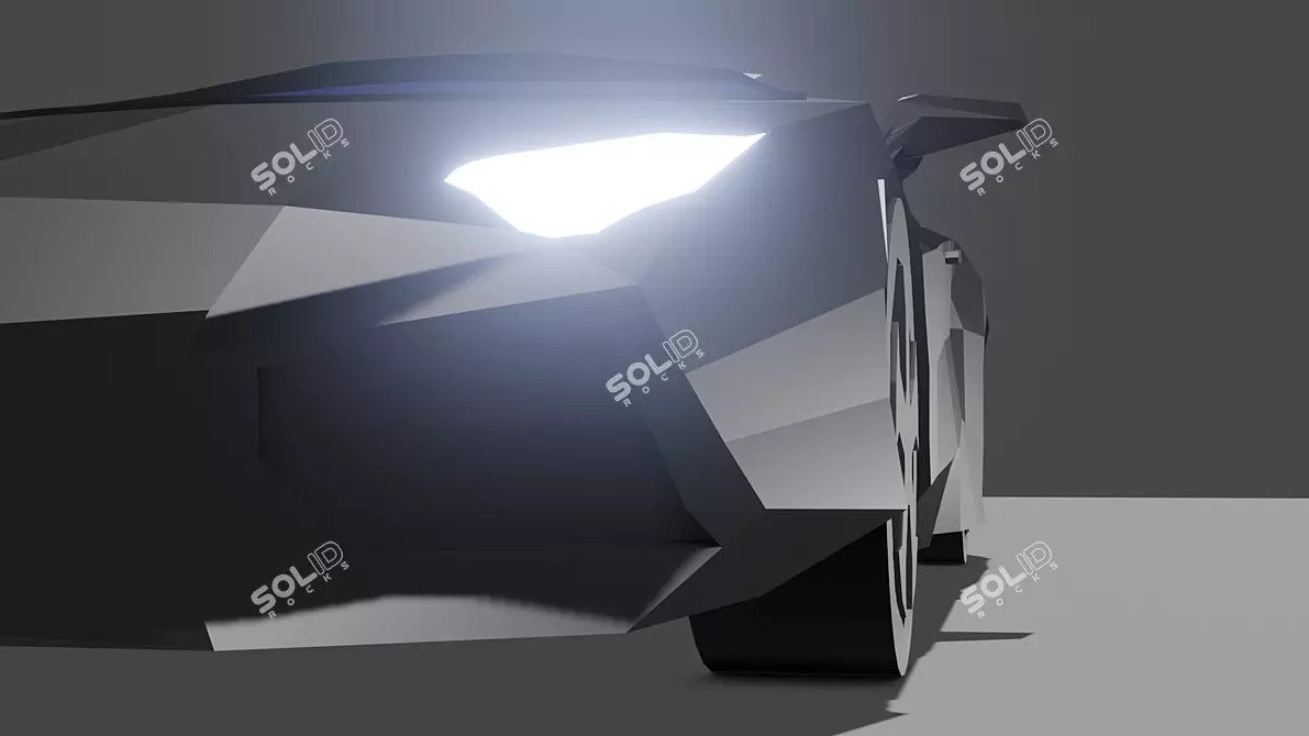 Low Poly Lamborghini Huracan Game Model 3D model image 3