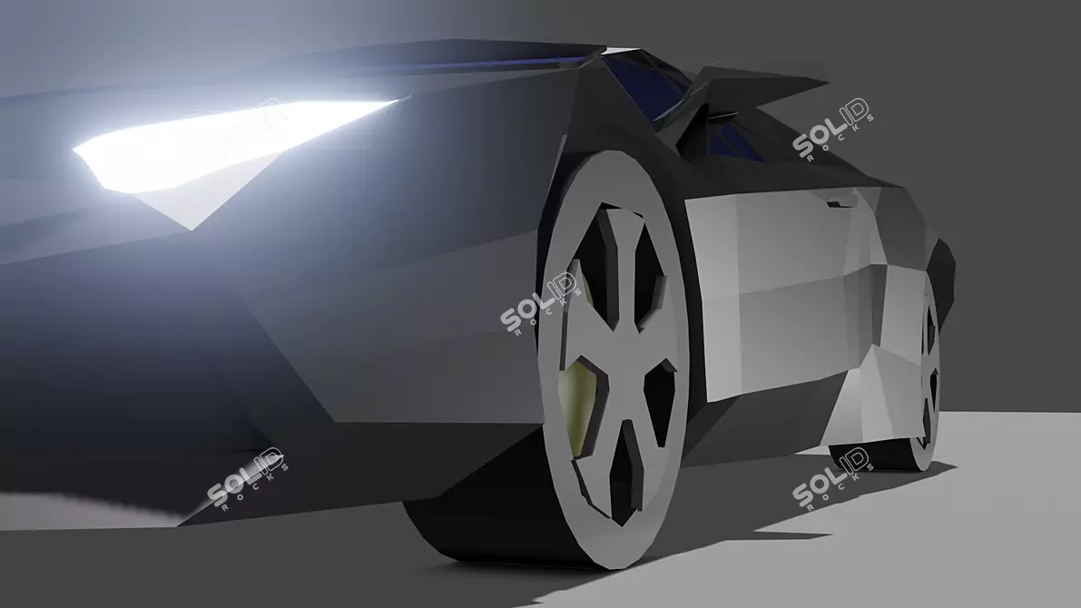 Low Poly Lamborghini Huracan Game Model 3D model image 4
