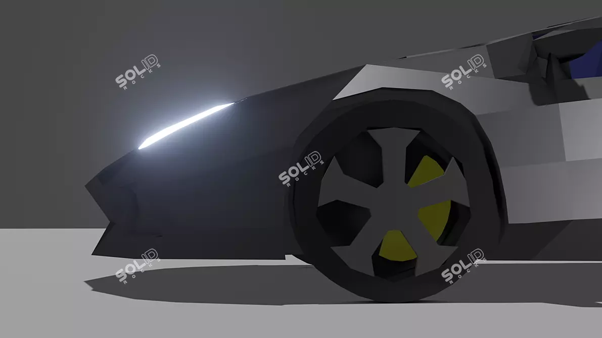 Low Poly Lamborghini Huracan Game Model 3D model image 5