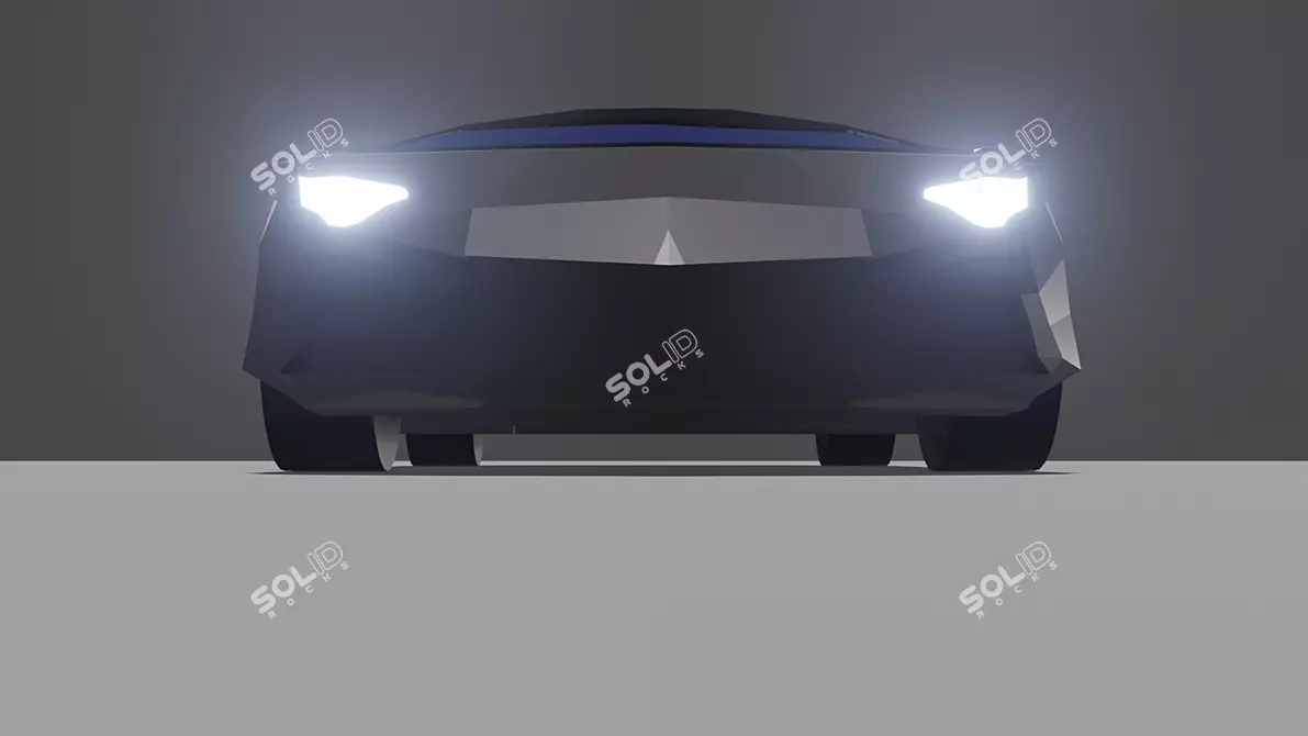 Low Poly Lamborghini Huracan Game Model 3D model image 6