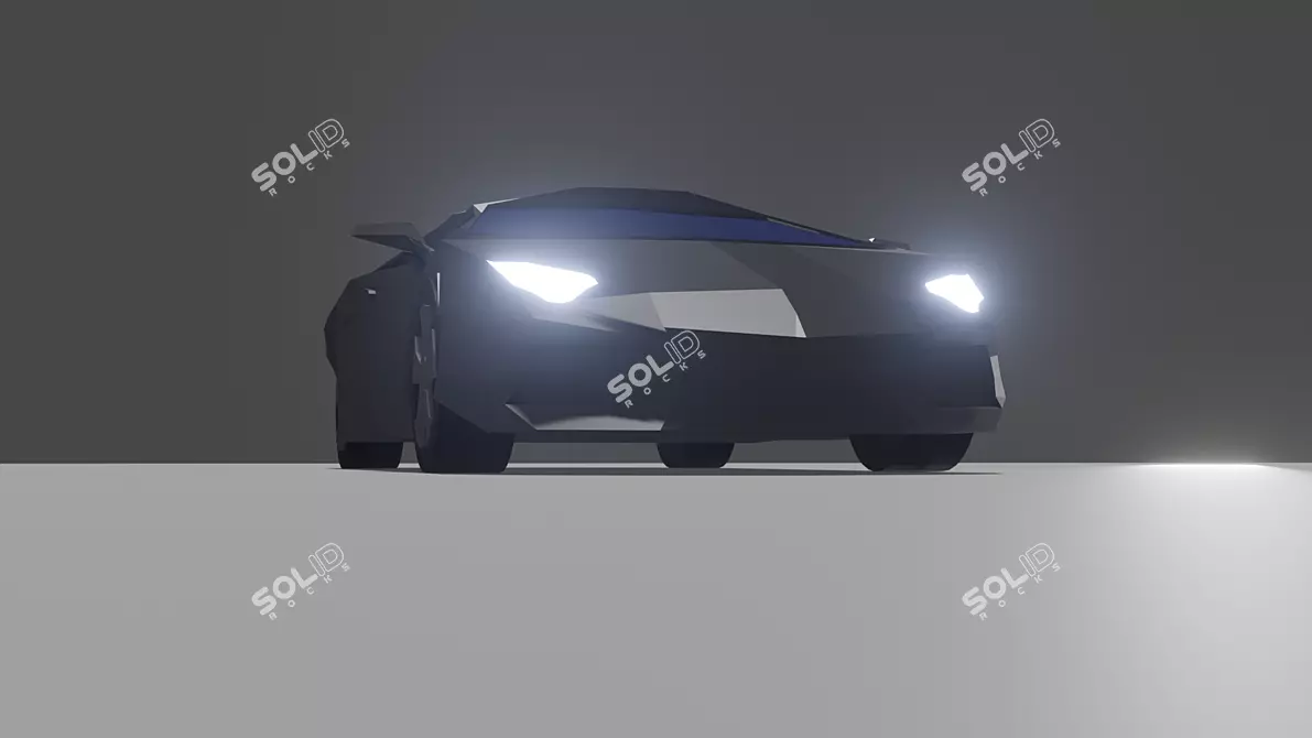 Low Poly Lamborghini Huracan Game Model 3D model image 7