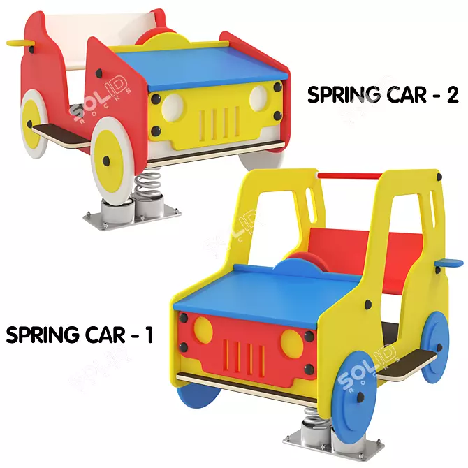 Spring Ride-On Cars. Set of 2 3D model image 1
