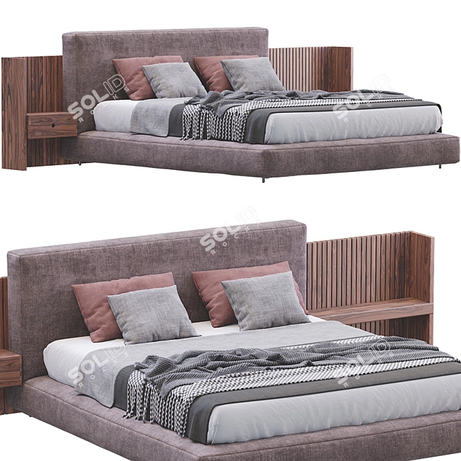 Modern Minotti Bed: Brasilia 3D model image 2