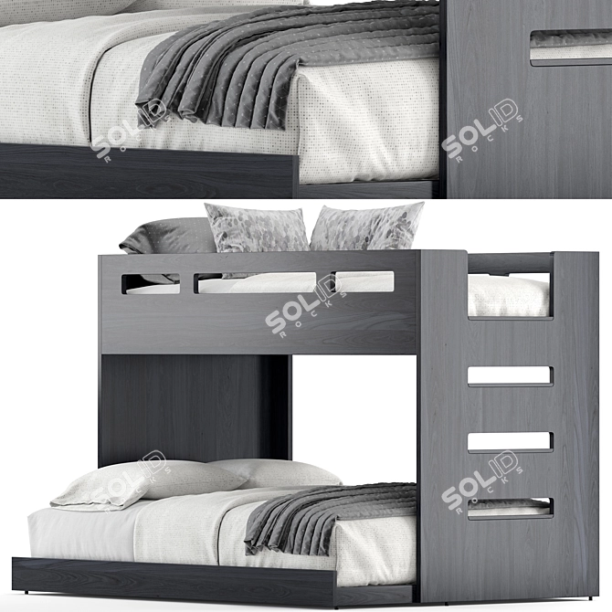 Versatile Twin Over Full Bunk Bed 3D model image 1