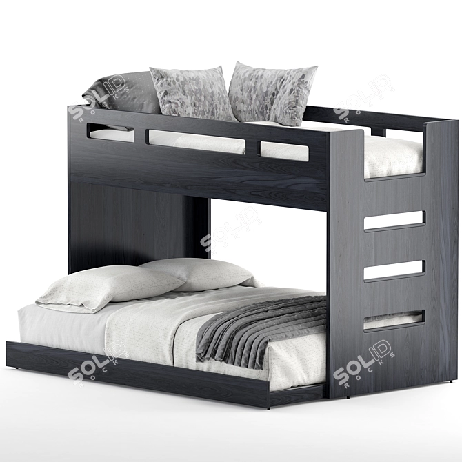 Versatile Twin Over Full Bunk Bed 3D model image 3