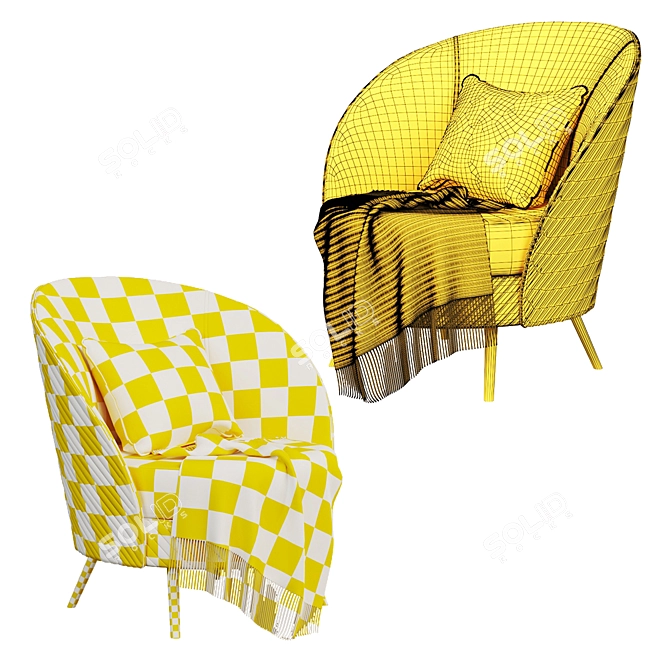 Elegant Melville Chair: Polys 96,124 3D model image 5