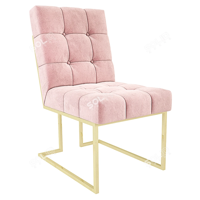 Glamour Velvet Goldfinger Dining Chair 3D model image 1