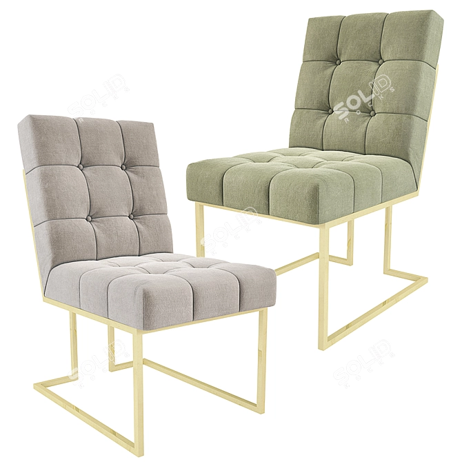 Glamour Velvet Goldfinger Dining Chair 3D model image 4