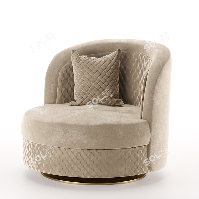 Zebrano Penelope Armchair: Mid Poly Collection 3D model image 1