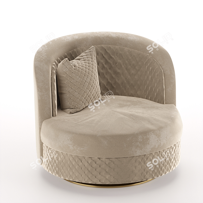 Zebrano Penelope Armchair: Mid Poly Collection 3D model image 2