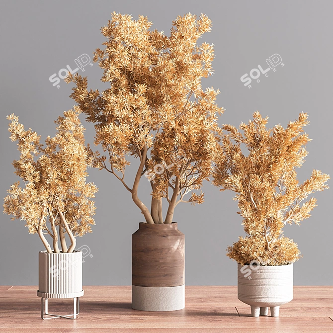 Lush Indoor Plant Set 3D model image 4