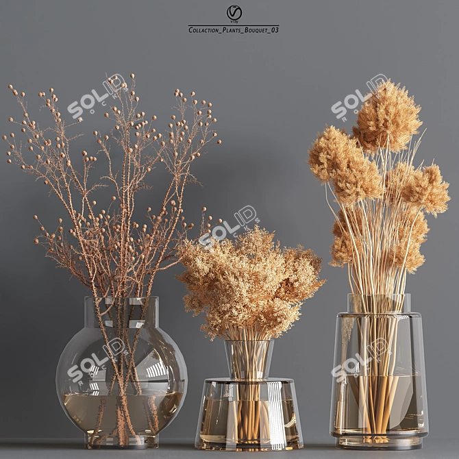 Elegant Vray Plants Bouquet 3D model image 1