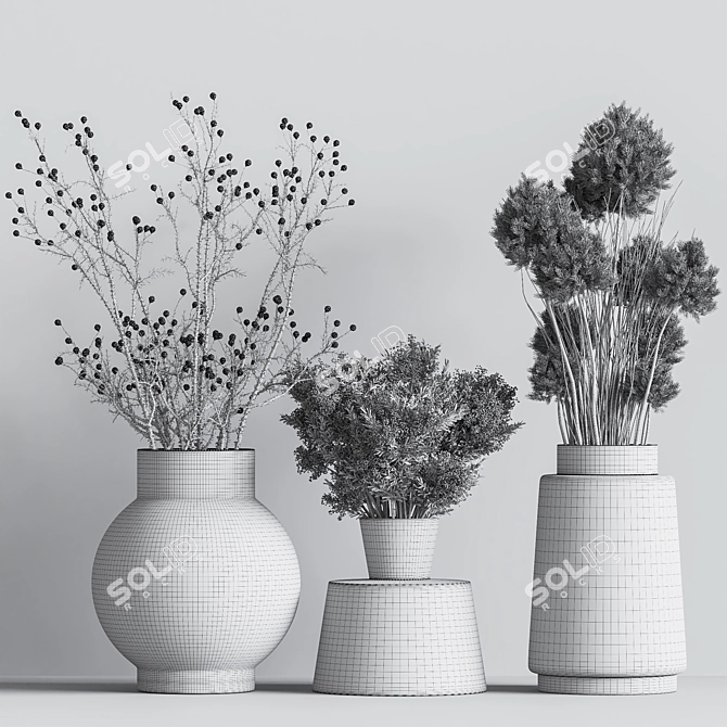 Elegant Vray Plants Bouquet 3D model image 7