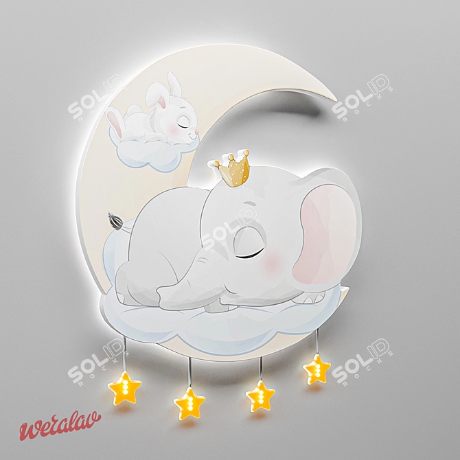 Elephant Tungl LED Lamp 3D model image 1