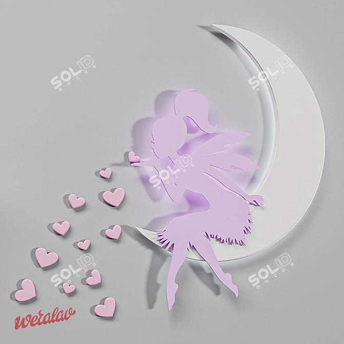 Title: Enchanting LED Moon Lamp 3D model image 1