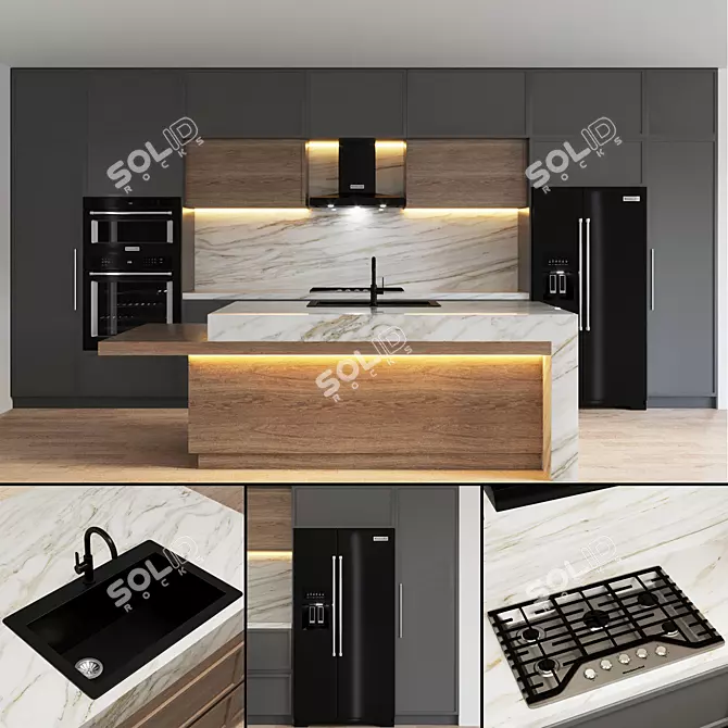 Sleek Kitchen Aid Appliances 3D model image 1