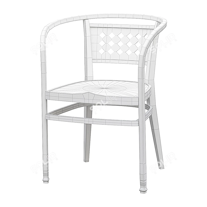 Wagner Bentwood Armchair: Elegant Design 3D model image 2
