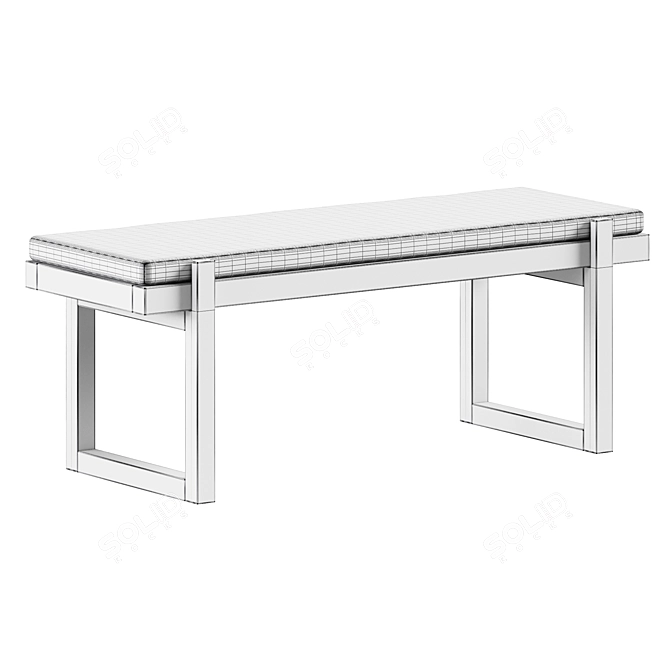 Sleek Minimalistic Bench 3D model image 3