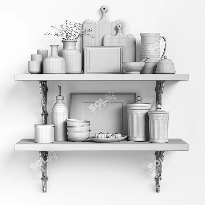 11-Piece Kitchen Set with Shelf Organizers 3D model image 4