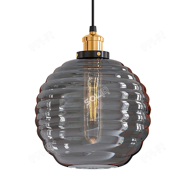 Sleek Glass Pendant Light 3D model image 1