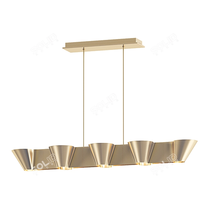 Elegant Reeve Linear Chandelier 3D model image 1