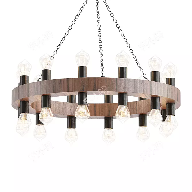 Cirque Bronze Chandelier 3D model image 1