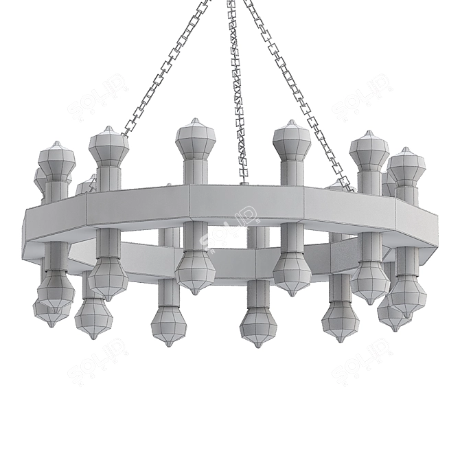 Cirque Bronze Chandelier 3D model image 2