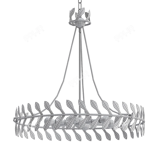 Elegant Laurus Chandelier by Currey 3D model image 2